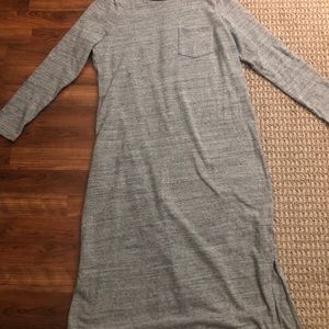 Old Navy Heather Gray Pocket Midi Dres